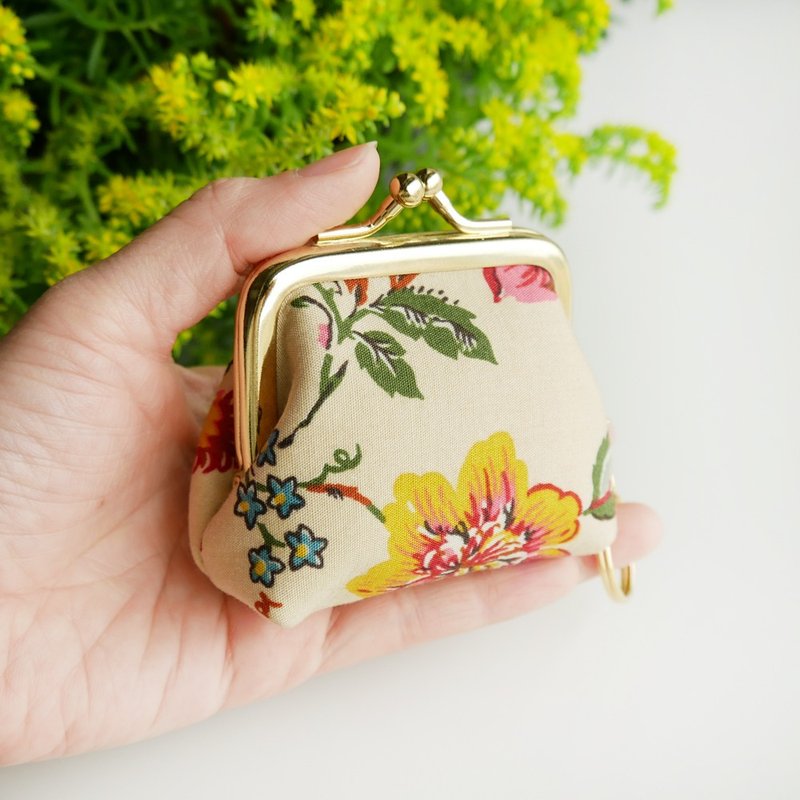 偶然花現  小肚肚口金包 / 零錢包 【台灣製造】 - 零錢包/小錢包 - 其他金屬 黃色