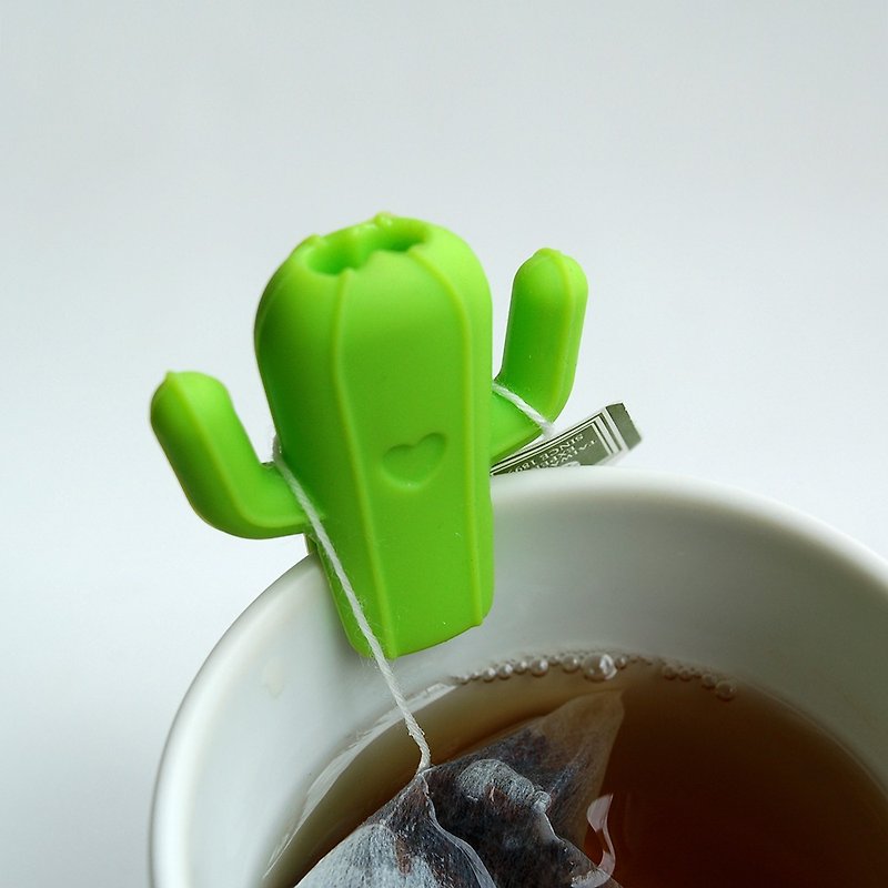矽膠 茶壺/茶杯/茶具 綠色 - 掛杯茶包架_仙人掌