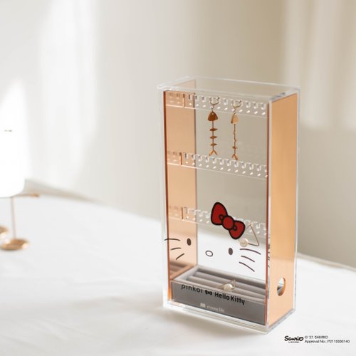 Moosy Life 目喜生活 展示品/福利品 Pinkoi x Hello Kitty 聯名款玫瑰金 防塵飾品耳環