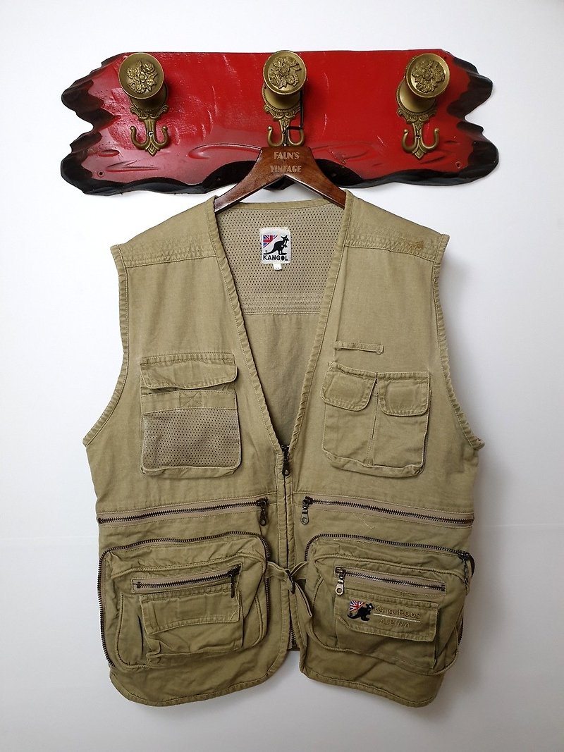 Little Turtle Gege - British KONGOL Practical Fishing Vest - เสื้อกั๊กผู้ชาย - ผ้าฝ้าย/ผ้าลินิน 