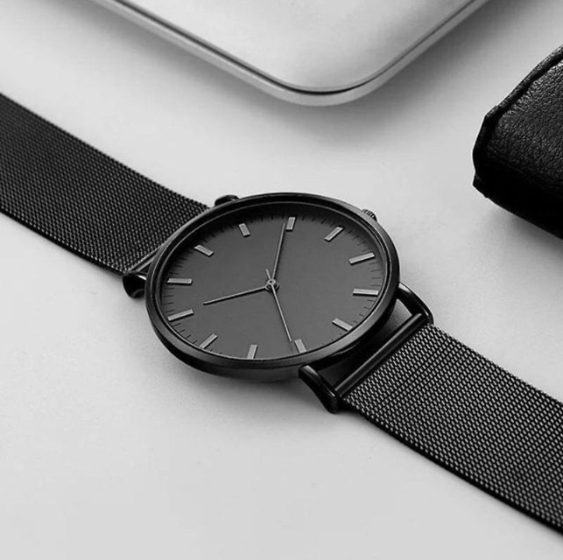 Rose Gold Men's & Unisex Watches White - CandyCam - Simple Black style - Customized DIY Watch