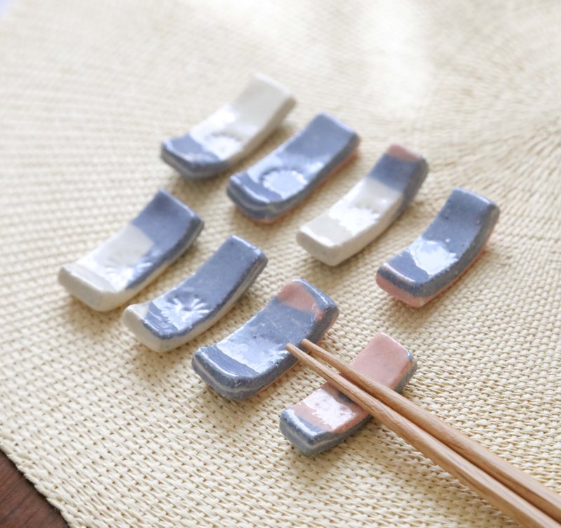 Chopstick rests made from colored clay - ตะเกียบ - ดินเผา สีน้ำเงิน