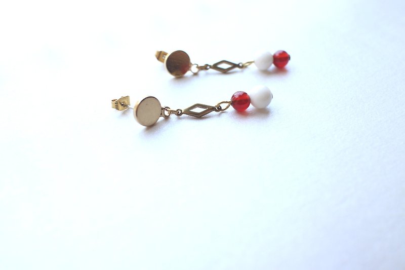 Brown sugar-Brass handmade earrings - Earrings & Clip-ons - Copper & Brass Multicolor