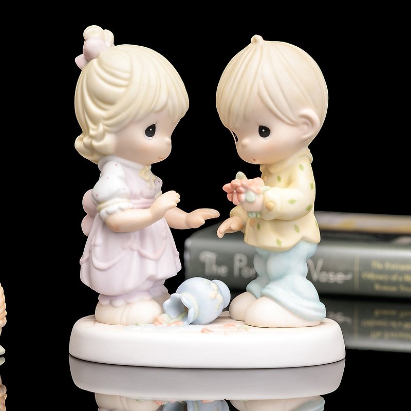 Precious Moments Water Drop Doll 2008 Couple Valentine's Day Ceramic Doll Porcelain Doll - ตุ๊กตา - เครื่องลายคราม 