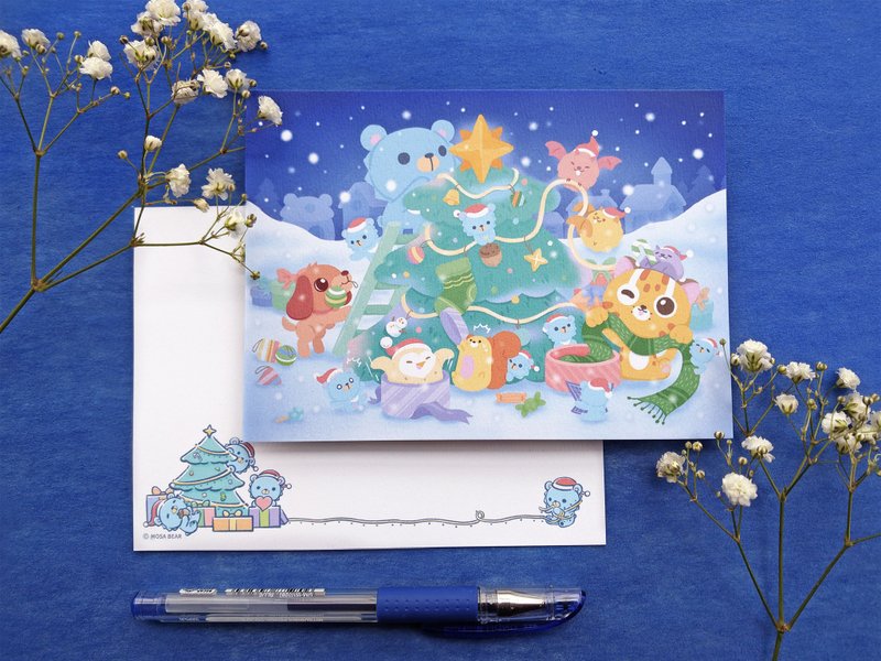 -Mosabear-原創明信片-暖星聖誕夜 - 卡片/明信片 - 紙 