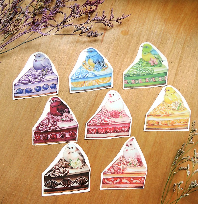 Floral Cheese Cake Stickers Set - Stickers - Paper Pink