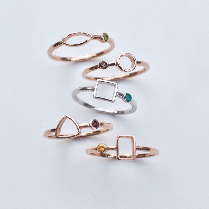 Elemental Gemstone Ring #minimelement R375 - 戒指 - 純銀 銀色