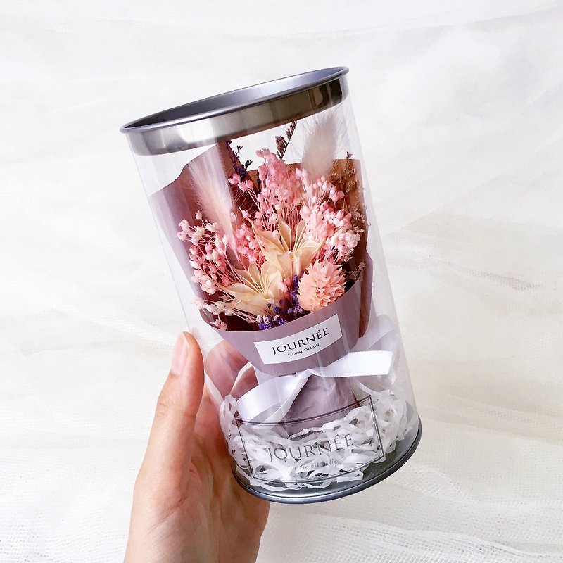 journee No. 9 small flower pot-romantic pink mist with card / dry bouquet, immortal flower wedding small things - Dried Flowers & Bouquets - Plants & Flowers 