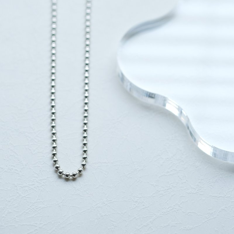 Ball chain necklace Silver 925 - สร้อยคอ - โลหะ สีเทา