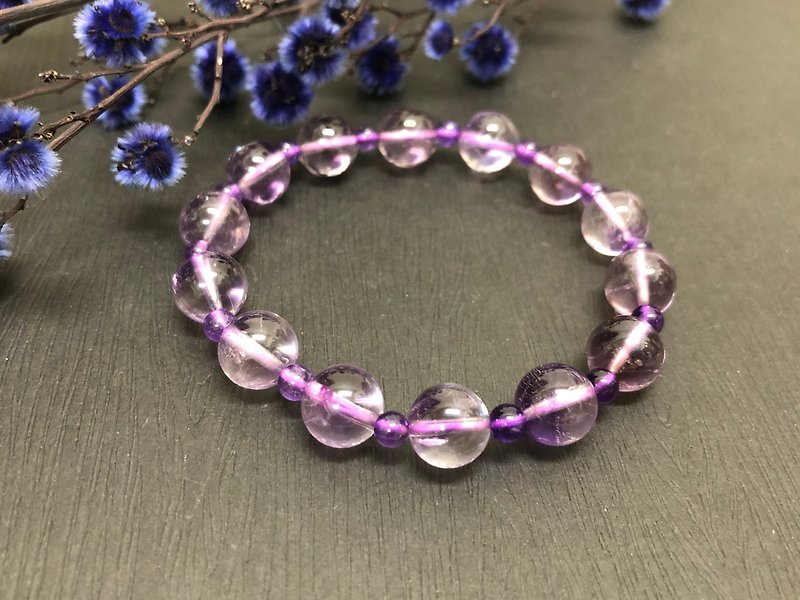 Fast shipping natural light color amethyst bracelet - Bracelets - Crystal Purple