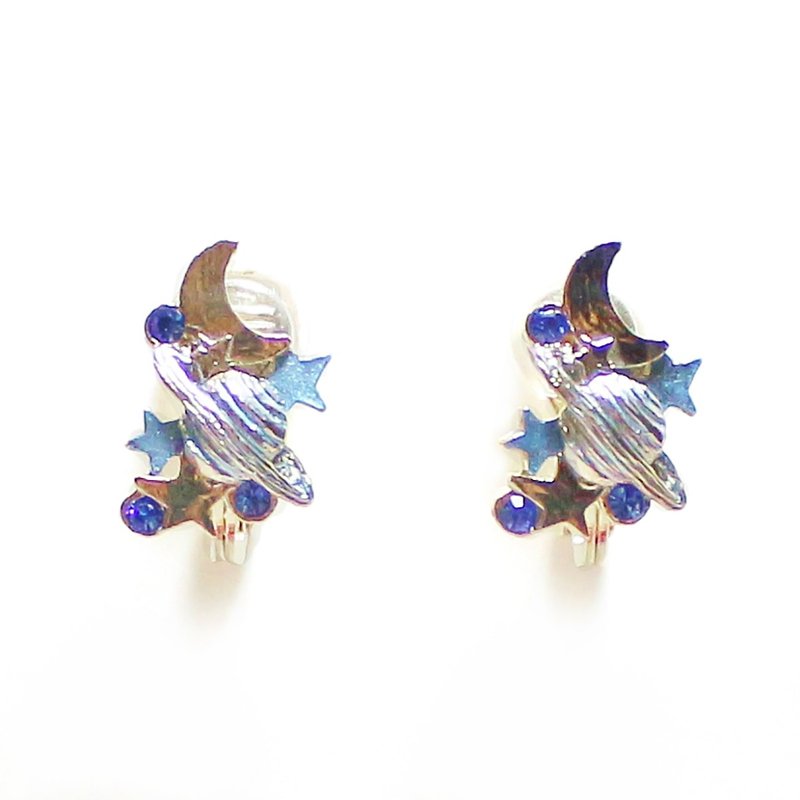 Solar System Earringソーラーレイヤリング EA112 - 耳環/耳夾/耳骨夾 - 其他金屬 藍色
