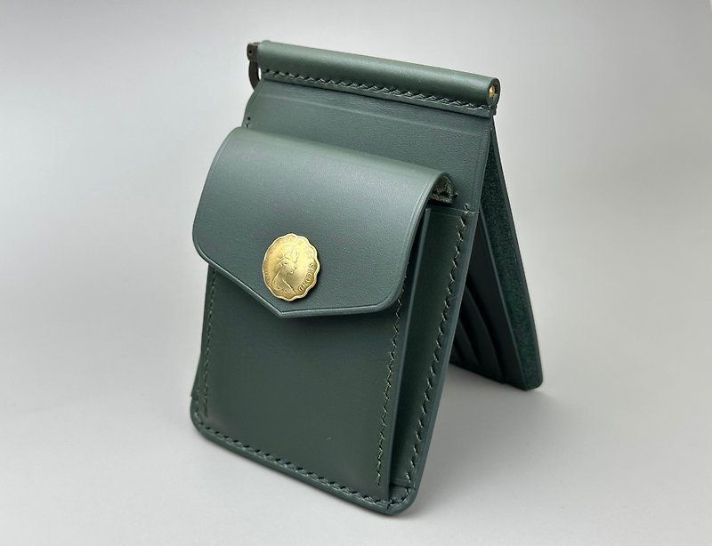 Money coin bag short clip vegetable tanned leather - Wallets - Genuine Leather 