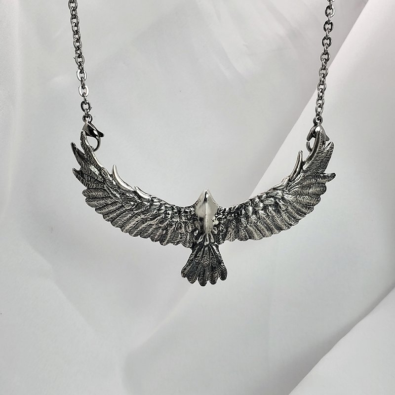 Wings of Liberty/Eagle Shaped Sterling Silver Necklace - Necklaces - Sterling Silver Silver