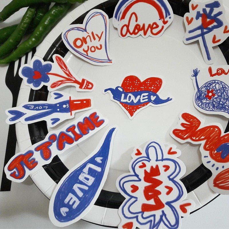 LOVE ART WORDS STICKER SET BR  Valentine's Day  STICKER DESIGN - สติกเกอร์ - กระดาษ 