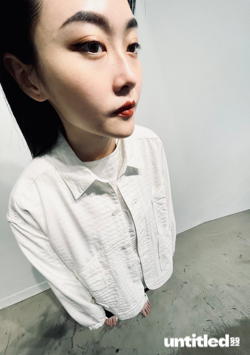 Spliced Design Pocket Jacket - เสื้อโค้ทผู้ชาย - เส้นใยสังเคราะห์ ขาว