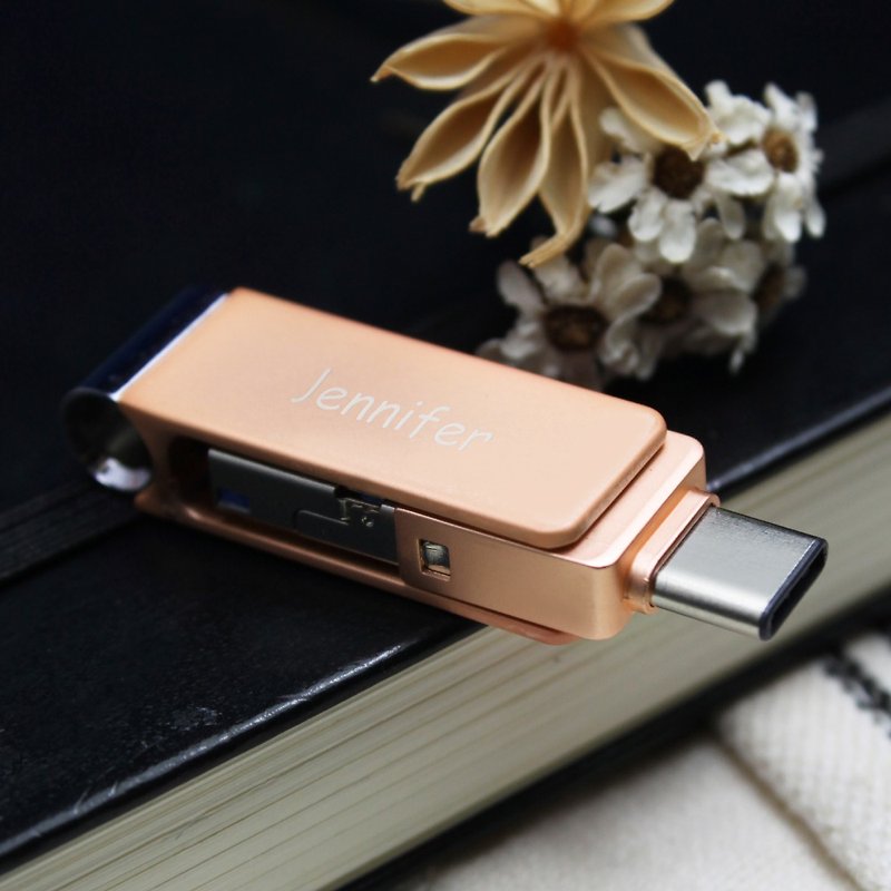 OTG 3 IN 1 Flash Drive Black-32GB - USB Flash Drives - Other Metals 