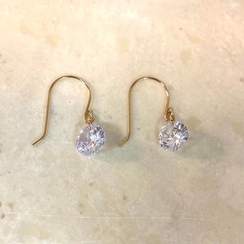K18 GOLD CUBIC ZILCONI】18金 6mm キュービックジルコニア
