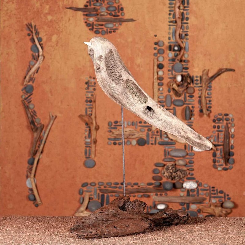 世界へ羽ばたこう　流木の鳥　wood bird　鳥　decorative bird　鳥のオブジェ　かわいい鳥　bird goods　L saiz　１１８ - 擺飾/家飾品 - 木頭 咖啡色