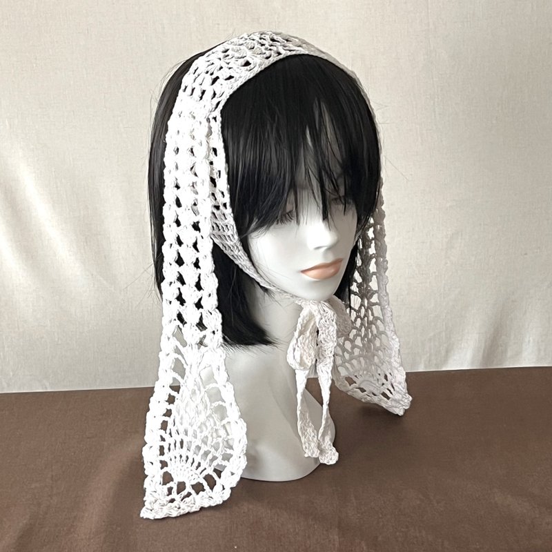 Bunny Ear Knit Headdress - Headbands - Cotton & Hemp White