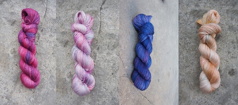Hand dyed lace line custom combination (6 twist combination) - เย็บปัก/ถักทอ/ใยขนแกะ - ขนแกะ 