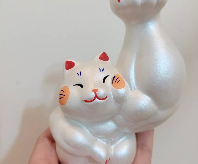 日本【龍虎堂】正規品 筋肉開運招き猫（ペア）｜卒業祝い