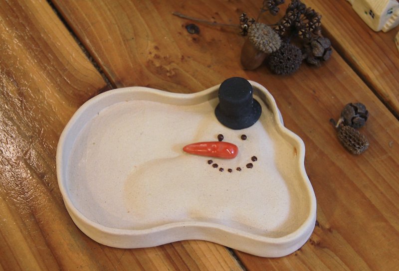 融雪ディスク雪溶融プレート[雪だるま市Nuoyiシリーズ「雪」のシリーズ] - 小皿 - 陶器 ホワイト