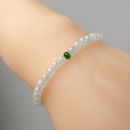 瓔珞珠寶盒 E.L.Jewelry Box 冰種白翡翡翠手珠手鍊 | 天然緬甸玉A貨翡翠 | 送禮