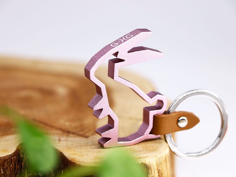 ZOO Animal Key Ring-Rabbit - Keychains - Other Metals Pink
