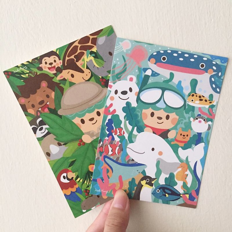 [Jungle Ocean] postcard group - การ์ด/โปสการ์ด - กระดาษ หลากหลายสี