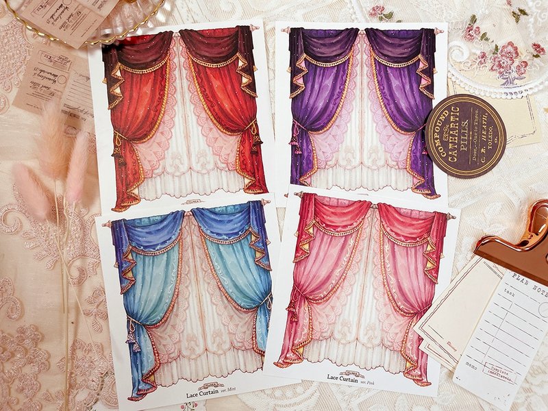 Lace Curtain - สติกเกอร์ - กระดาษ 