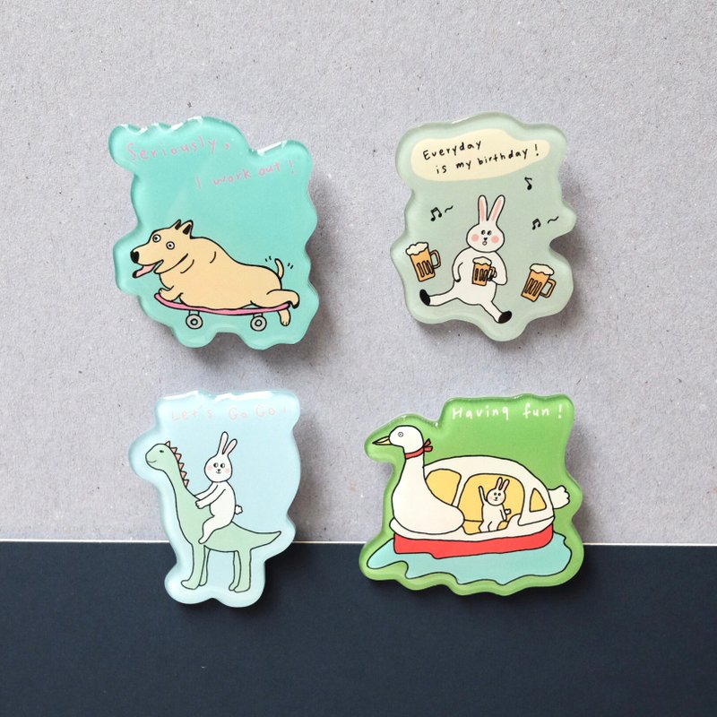 Happy Happy Life Resin Pin - Badges & Pins - Acrylic Multicolor