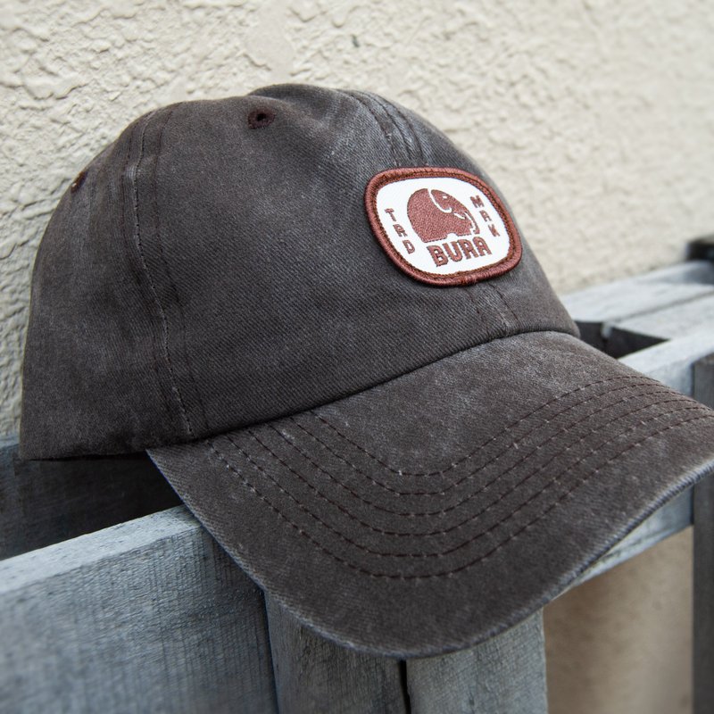 BURA Ellie Logo Dark-Brown Vintage Cap - Hats & Caps - Cotton & Hemp Brown