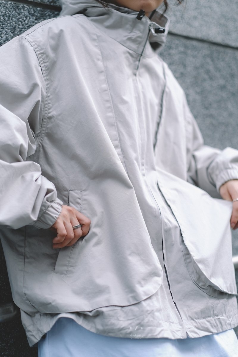 Yoyo double arc pocket hooded jacket - 2 colors - Yoyo cool gray - Women's Casual & Functional Jackets - Cotton & Hemp Gray