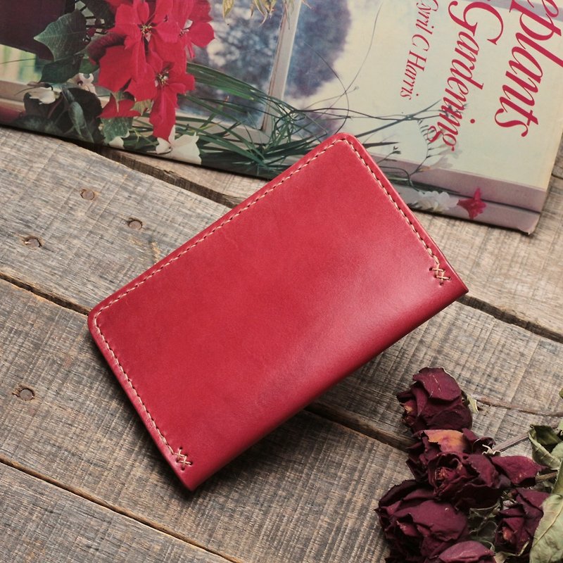 Rustic 護照套∣乾燥玫瑰紅植鞣牛皮革∣多色 - 護照套 - 真皮 紅色