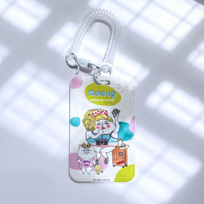 Pig-nosed woman and cat ticket card holder identification card holder - ID & Badge Holders - Polyester Multicolor