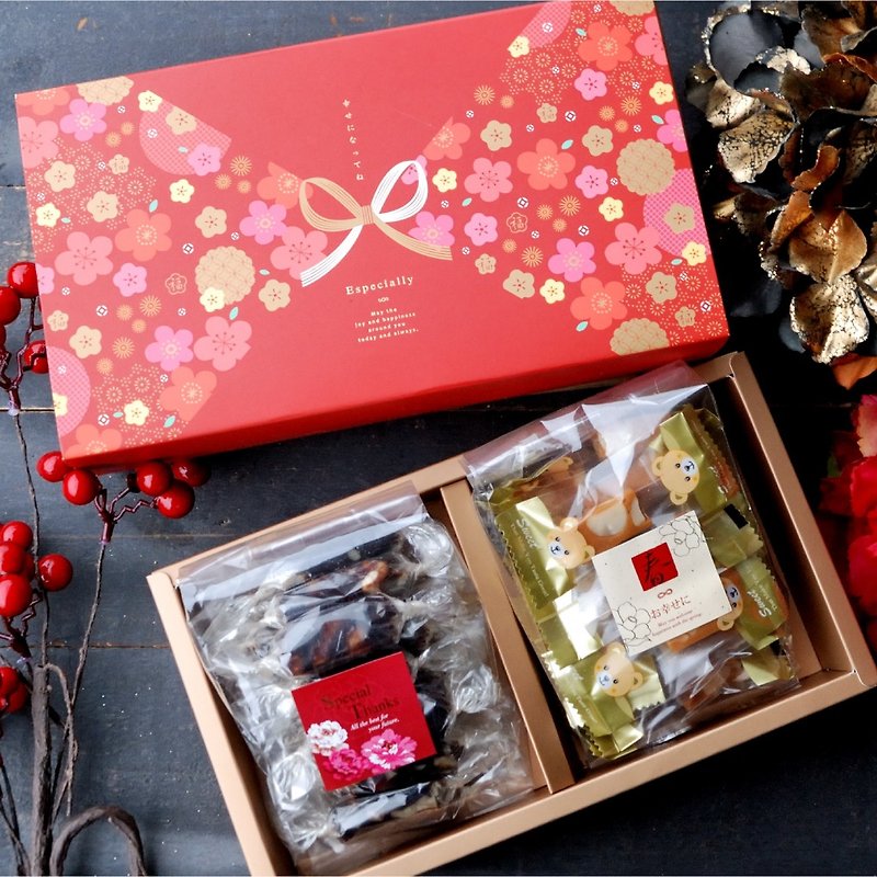 雙喜禮盒 手工糖果 伴手禮 過年禮盒 新年 禮盒 綜合禮盒 - 蛋捲/餡餅/零食 - 新鮮食材 