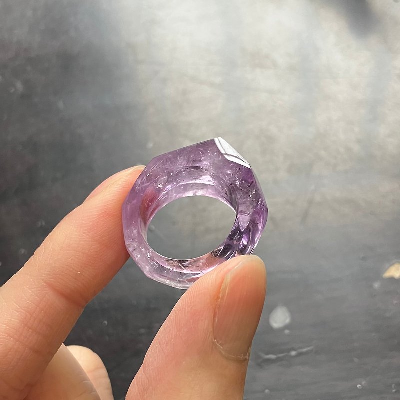 アメシストのくりぬきリング - 戒指 - 半寶石 紫色