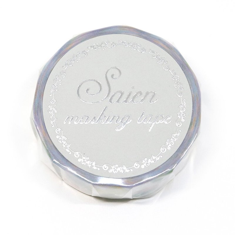 【日本 SAIEN】15mm 銀箔和紙紙膠帶－彩色泡泡 Bubble Sabon - 紙膠帶/和紙/PET - 紙 