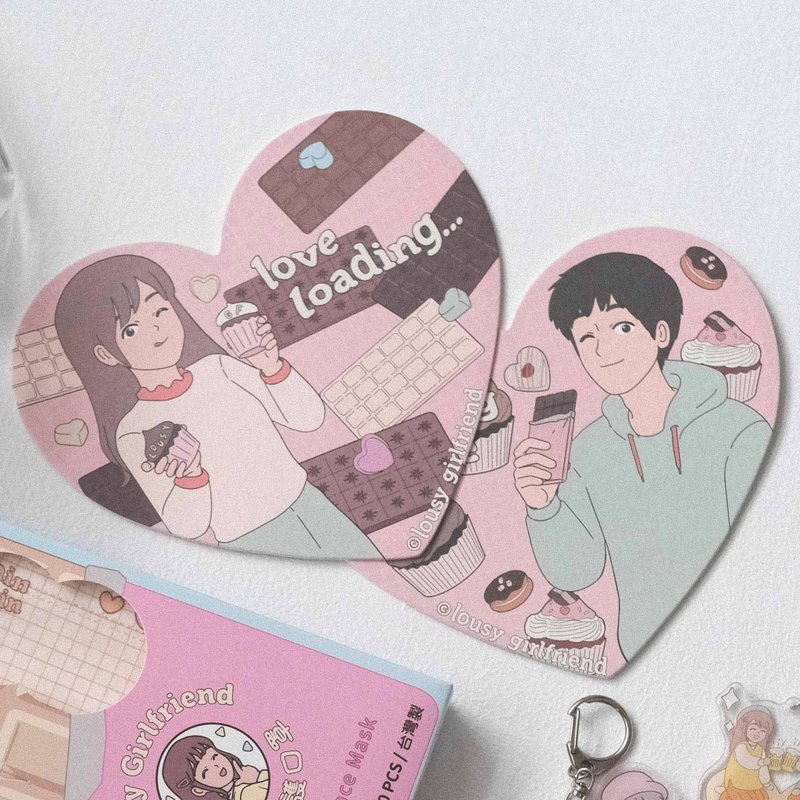 Lousygirlfriend Lousygirlfriend high-pound heart-shaped card - การ์ด/โปสการ์ด - กระดาษ สึชมพู