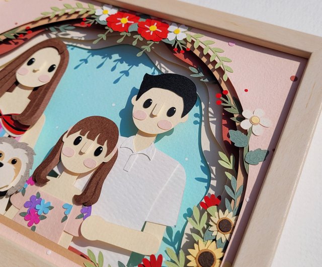 Layered custom papercut frame: family theme. - Shop lita-craft Picture  Frames - Pinkoi