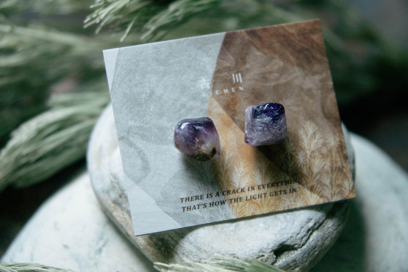 CRACK | 礦物系耳環 |  EARRINGS - 耳環/耳夾/耳骨夾 - 玉石 紫色