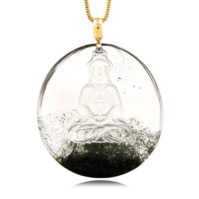 【正佳珠寶】綠幽靈 頂級聚寶盆 寶瓶觀音 42g 綠幽靈吊墜 - 項鍊 - 半寶石 多色