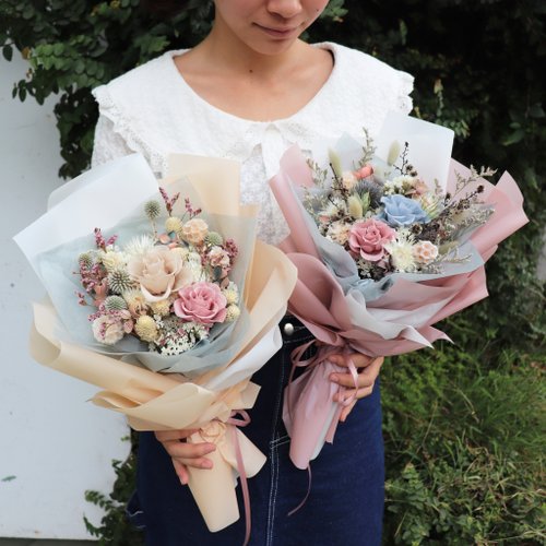 蒔嚐花藝 shibashibaflorist | 客製化花束 | - Aurora & Belle - 永生花 花束 情人節花束