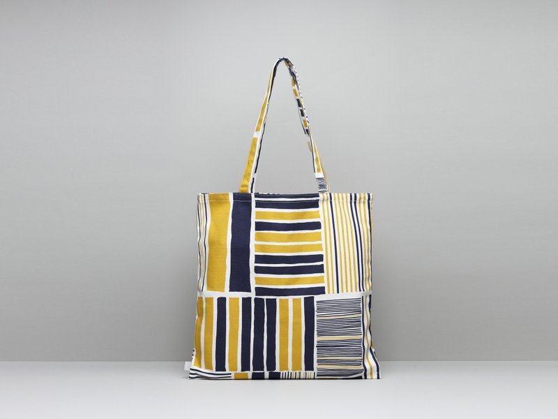 Simplified tote bag / medium / tin house yellow blue - Handbags & Totes - Cotton & Hemp Multicolor