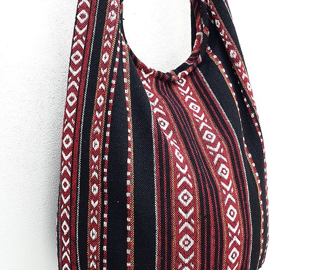 Woven Cotton Bag Thai Bag Hippie bag Hobo bag Boho bag Shoulder bag Sling  bag Tote Crossbody bag Purse Women bag Handbags Long Strap CWB