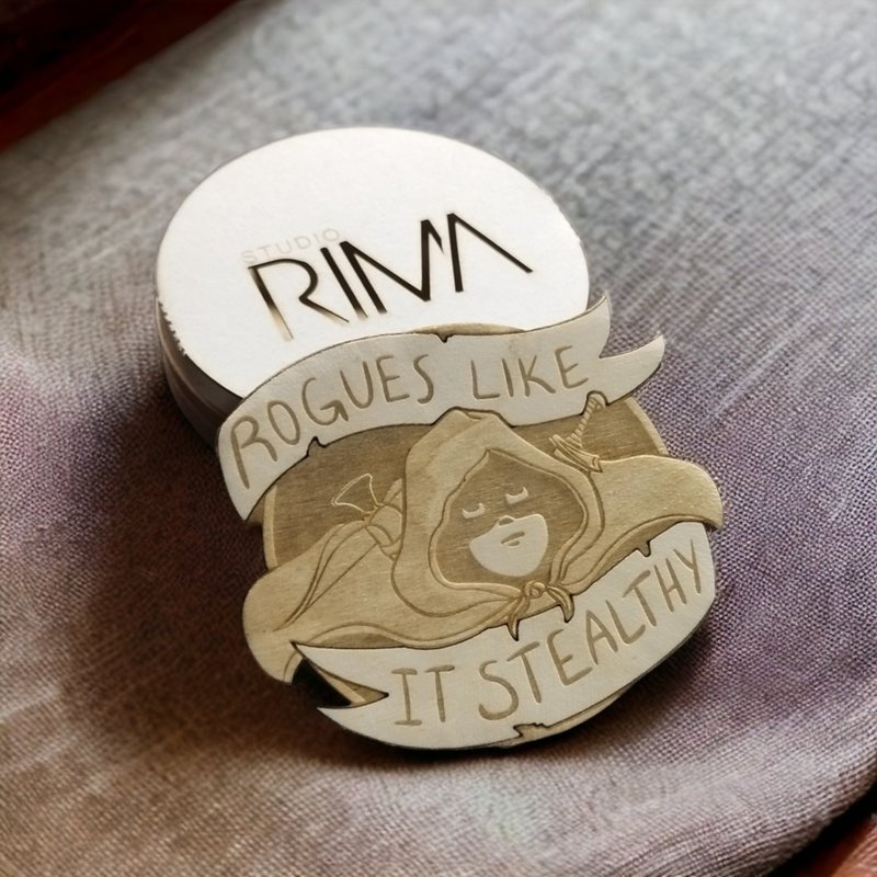 RPG Classes Wooden Coaster Set – Coasters Featuring RPG Character Classes - 杯墊 - 木頭 