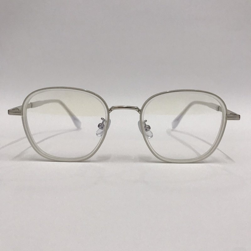 The highest grade UV420 blue light filter 0-degree glasses in the station│Story series double-circle alloy small square multi-frame A2 - กรอบแว่นตา - โลหะ ขาว