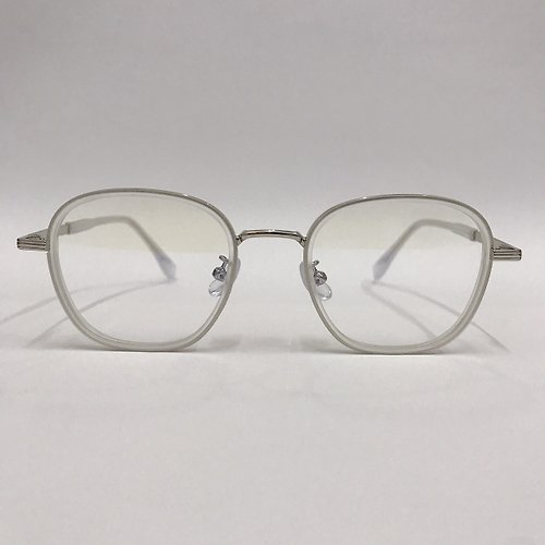 EGlasses。眼鏡物語 站內最高等級UV420濾藍光0度眼鏡│物語系列雙圈合金小方多邊框A2