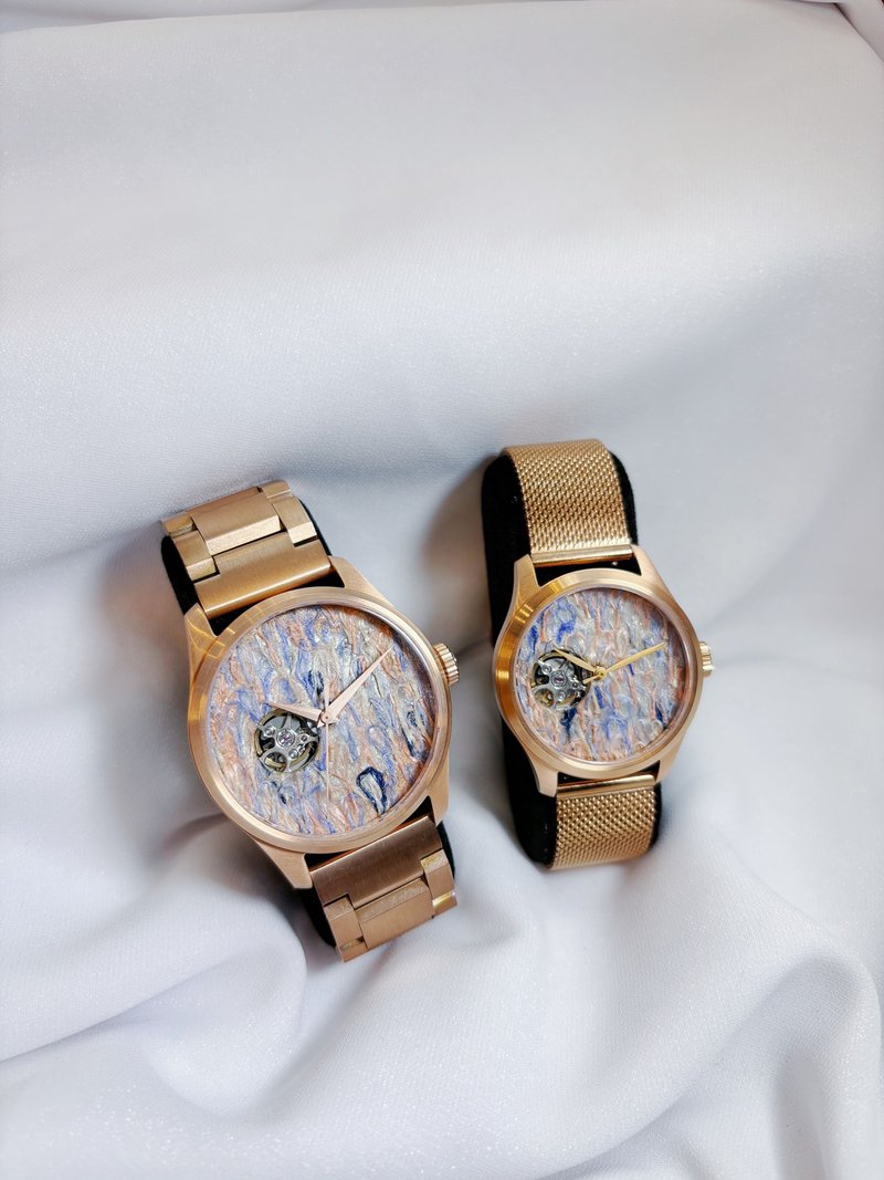 【情侶錶】Re-Re x Watch Make Factory台港聯名 日落印象 - 對錶/情侶錶 - 絲．絹 金色