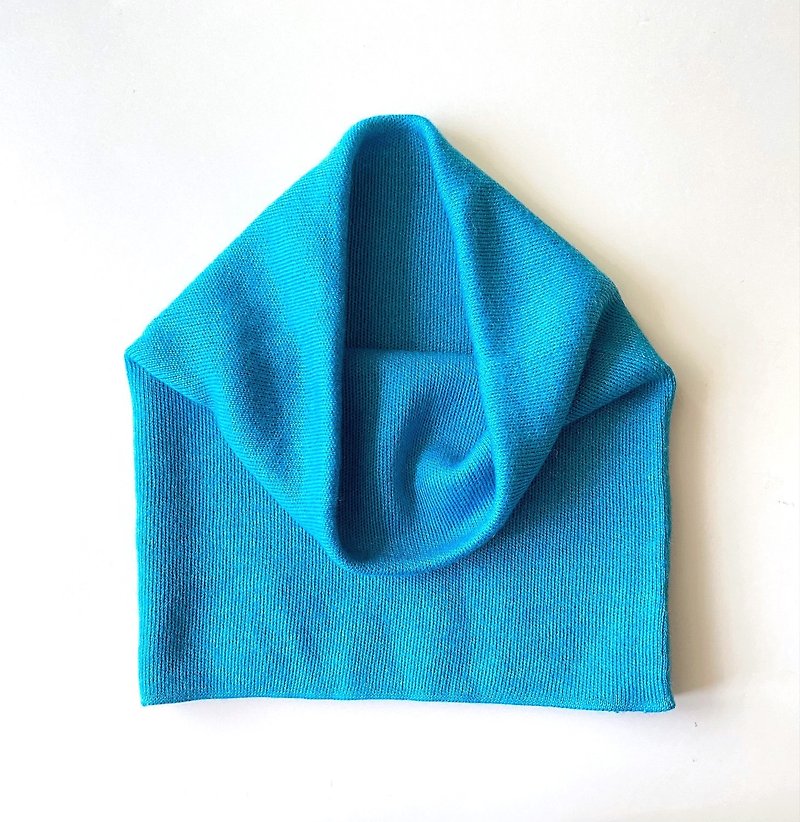 アルパカシルクのネックウォーマー　ターコイズブルー - 圍巾/披肩 - 環保材質 藍色